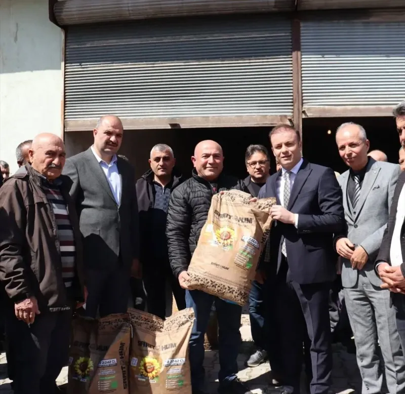 Alaca'da çiftçilere yüzde 50 hibeli ayçiçeği tohumu dağıtıldı