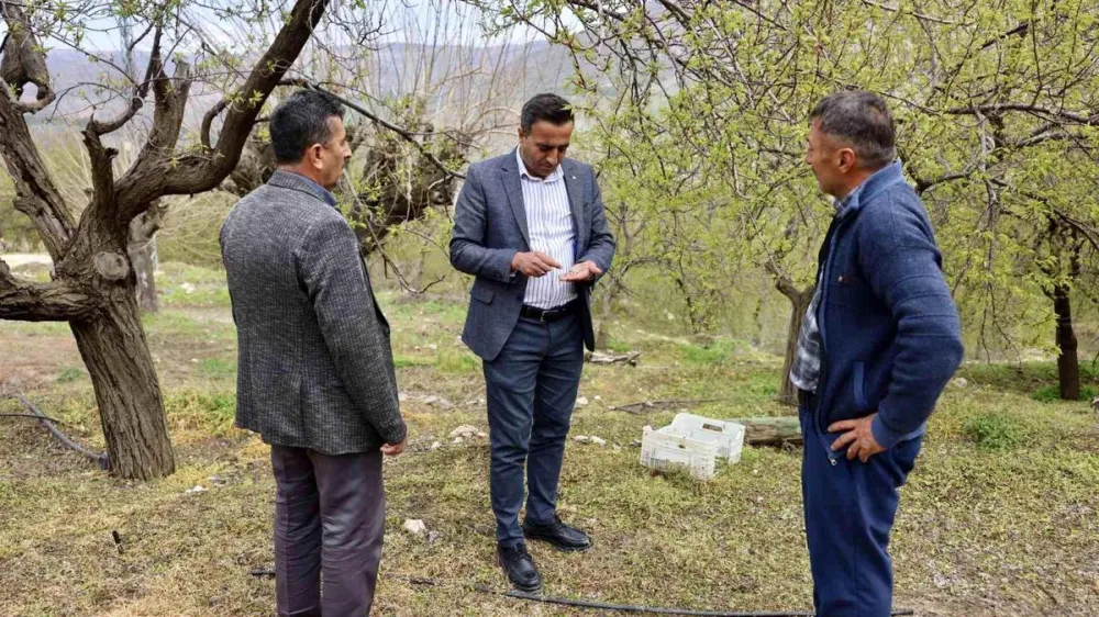 Akçadağ Belediye Başkanı Ulutaş, doludan etkilenen üreticileri ziyaret etti