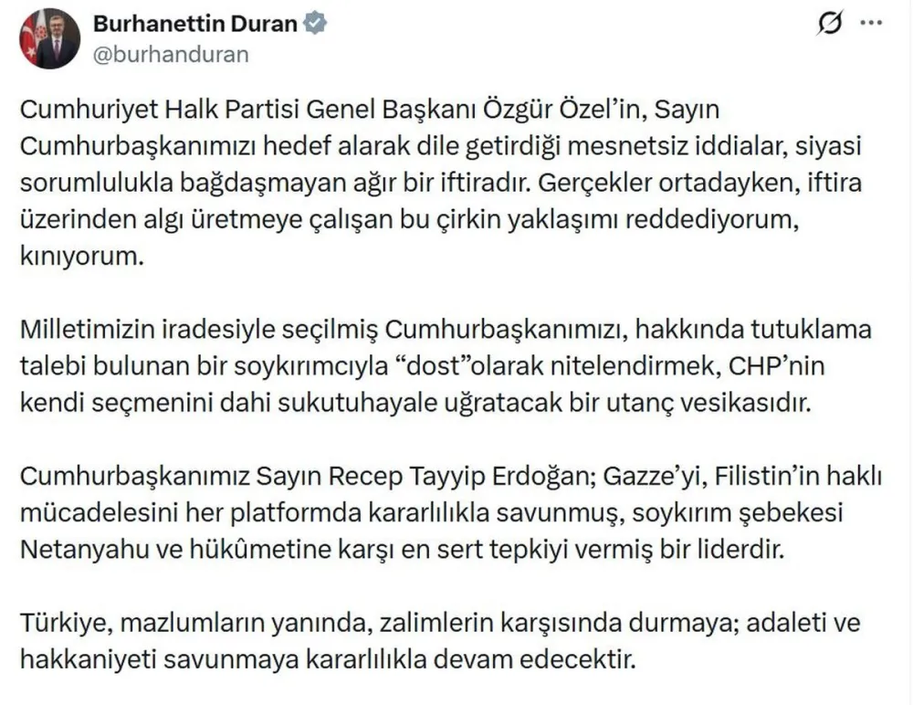 İletişim Başkanı Duran