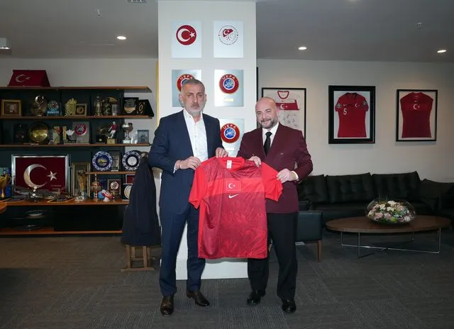 Kırkpınar ağası Ufuk Özünlü, TFF Başkanı Hacıosmanoğlu ve Başkan Vekili Otyakmaz