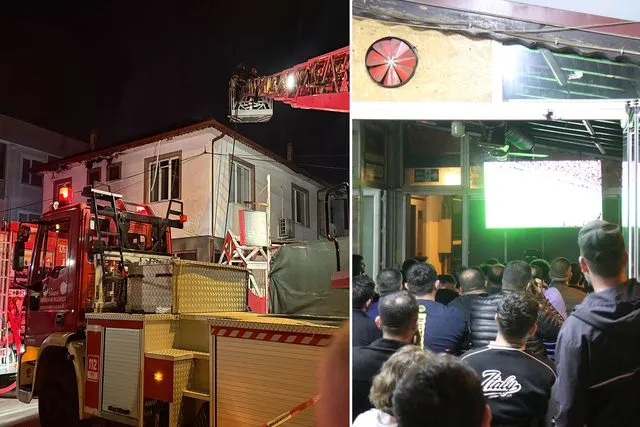 Mahalle yanarken onlar derbiyi izledi