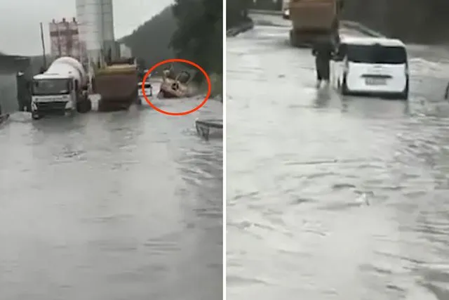 Megakentte Yağış Kabusu: Sarıyer'de Göle Dönen Yolda Kamyon Dereye Uçtu