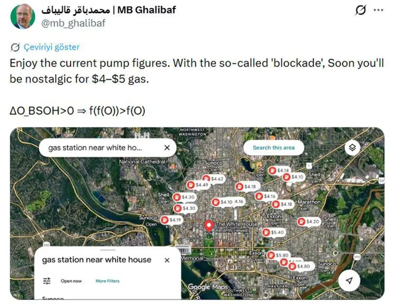 İran Meclis Başkanı Galibaf'tan ABD'ye Sert Tepki: Benzini Değerlendirin