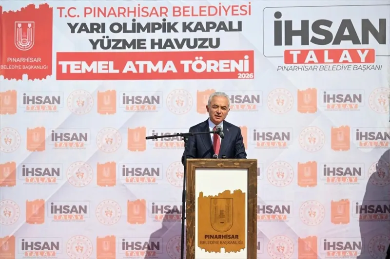 Kırklareli Valisi Turan, yarı olimpik yüzme havuzunun temel atma törenine katıldı