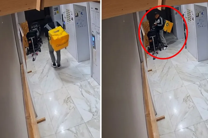 Kurye, bebek arabasına tuvaletini yaptı