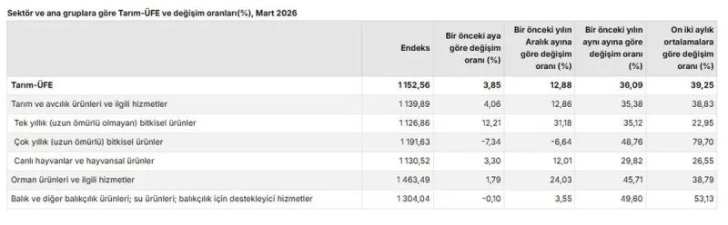 Tarım Sektöründe Üretici Maliyetleri Tırmanışta: Mart Ayı Verileri Açıklandı