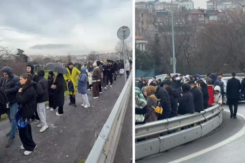 Yağmura çamura aldırmadılar! Ne kuyruğu olduğunu tahmin etmeniz zor