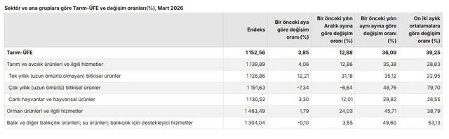 Tarım Sektöründe Üretici Maliyetleri Tırmanışta: Mart Ayı Verileri Açıklandı