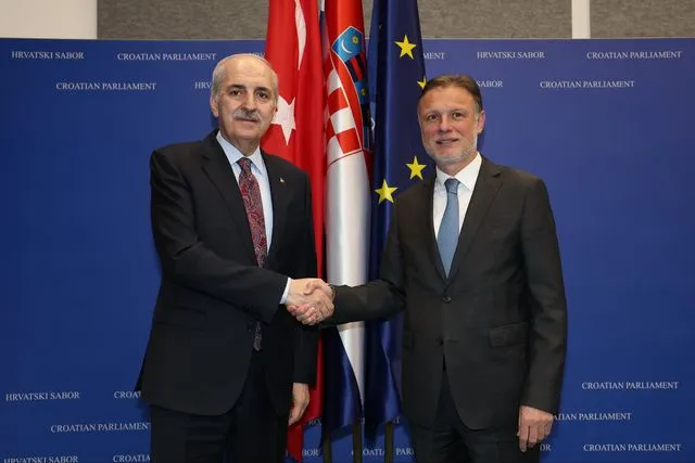 TBMM Başkanı Kurtulmuş, Hırvatistan Meclis Başkanı Jandrokovic ile bir araya geldi