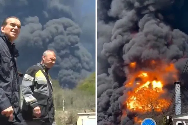 Ukrayna'nın vurduğu petrol rafinerisindeki yangın devam ediyor