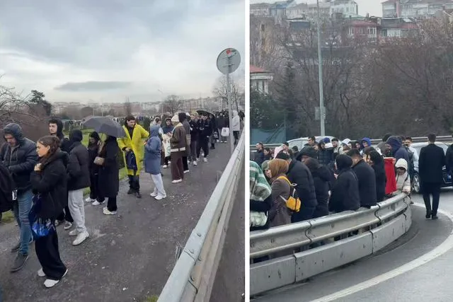 Yağmura çamura aldırmadılar! Ne kuyruğu olduğunu tahmin etmeniz zor